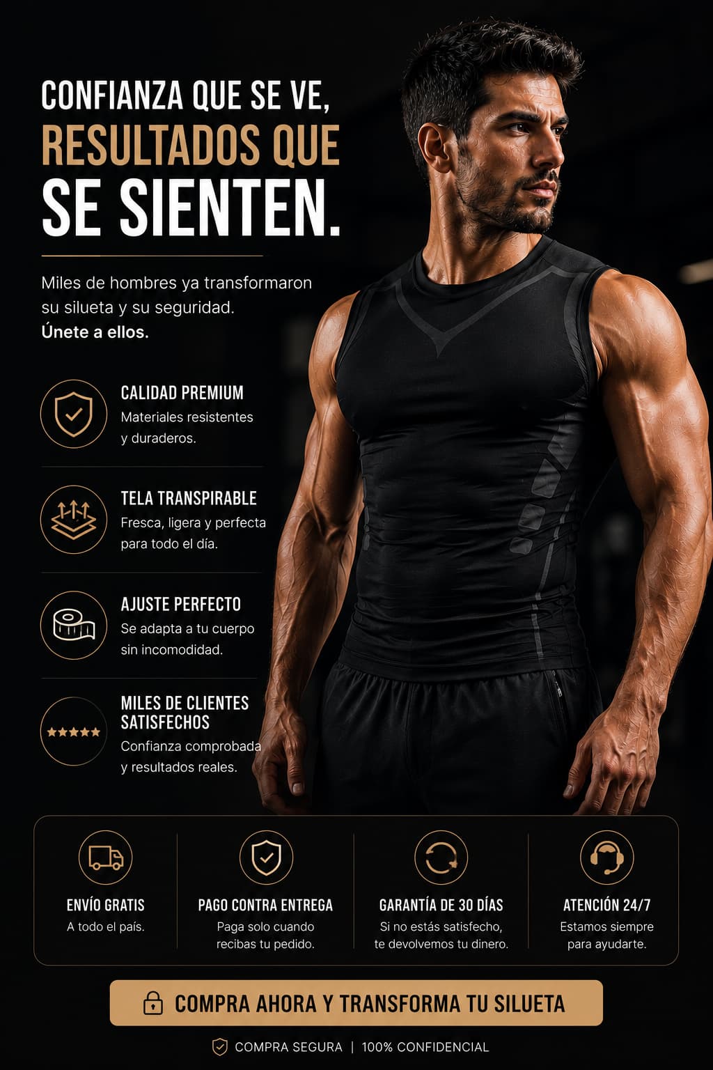 Camisilla de Compresión Premium para Hombre | Define tu Silueta al Instante