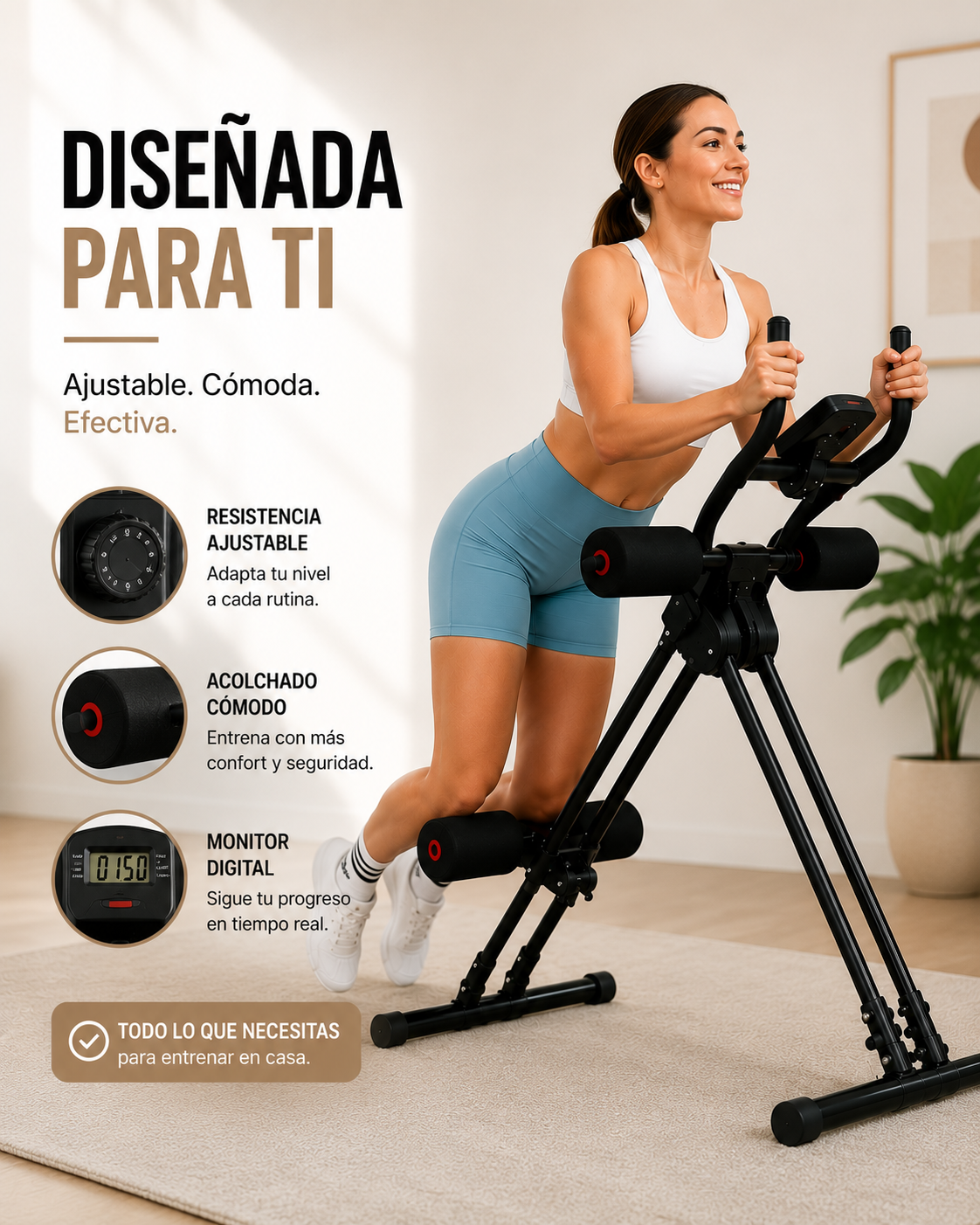 Máquina Abdominal Ajustable para Entrenamiento en Casa