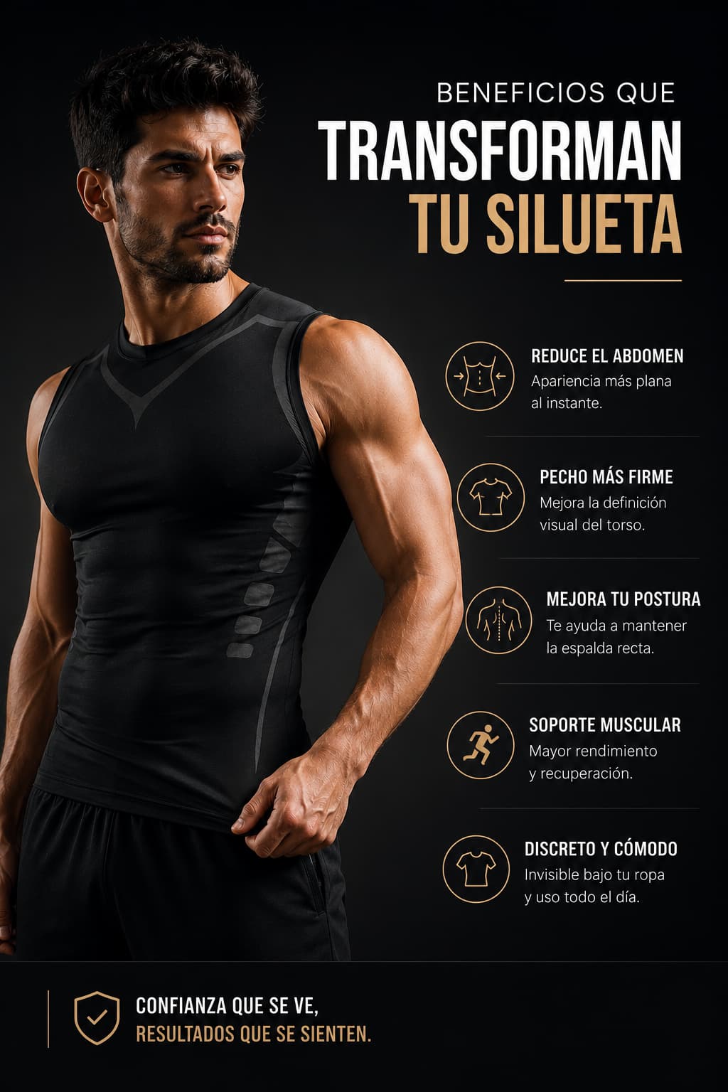 Camisilla de Compresión Premium para Hombre | Define tu Silueta al Instante